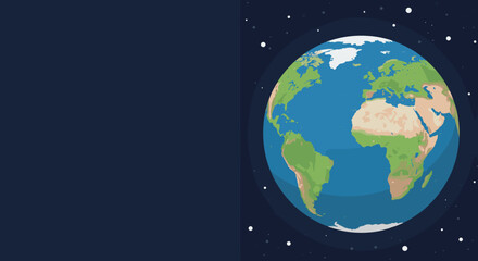 Fototapeta premium International Day for the Protection of the Ozone Layer with planet earth in starry space. Depicts International Day for the Protection of the Ozone Layer with earth continents,