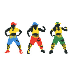 Vibrant Silhouettes of Dancers in Bright Colors