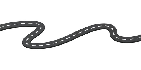 Obraz premium Bending roads vector set 