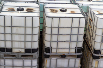Intermediate Bulk Containers stacked storage
