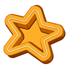 Golden layered star with shadow effect yellow orange