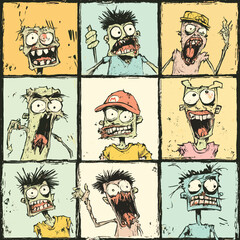 Cartoon Characters with Exaggerated Expressions