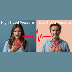 Medical and Healthcare -  Couple Holding Chest Highlights Hidden Danger of Silent Hypertension
