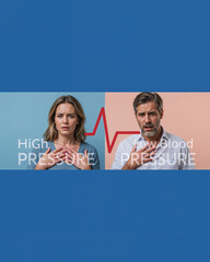Medical and Healthcare -  Couple Holding Chest Highlights Hidden Danger of Silent Hypertension