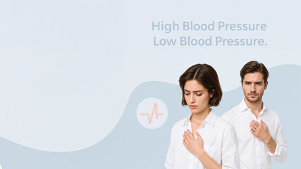 Medical and Healthcare -  Couple Holding Chest Highlights Hidden Danger of Silent Hypertension