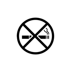 Prohibition sign illustrating no smoking. No smoking prohibition, with cigarette icon inside circle with cross mark, communicates clear message.