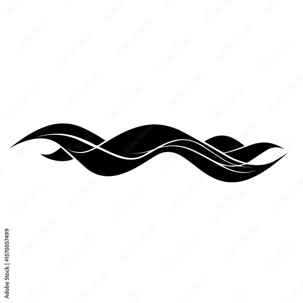 Aufkleber abstract wave illustration features fluid curves and flowing lines, creating a dynamic graphic eleme