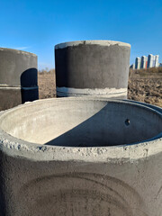 Reinforced concrete rings of different diameters for the construction of wells