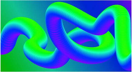 Obraz premium Abstract 3D Fluid Blend Flowing Background Green Cyan Color Gradient Design Smooth Art Vector Illustration