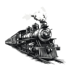 Vintage steam locomotive illustration © Edik