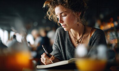 Freelancer sketching in Cafe