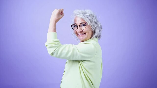 Senior woman expressing empowerment and confidence