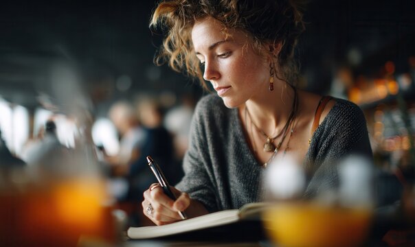 Freelancer sketching in Cafe