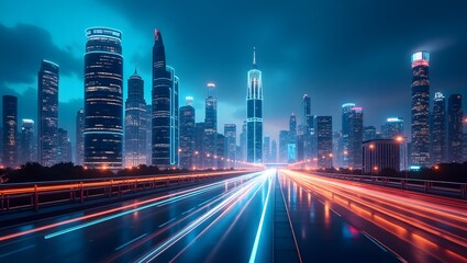 Fototapeta premium hong kong skyline at night