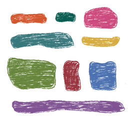 Irregular rectangle ftame for text drawn with crayon brush texture with vintage trendy colors