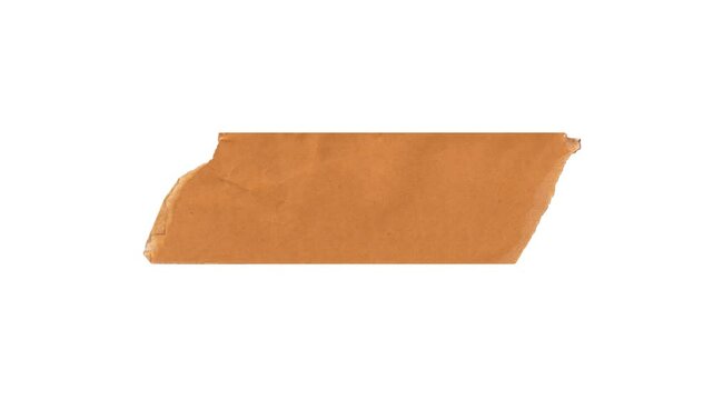 Tape torn pieces of masking tape animation video, Matte masking tape sticker. Ideal for labels, text. design elements, with alpha channel
