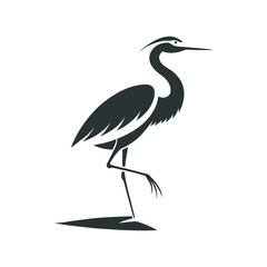 Heron Standing On One Leg Silhouette