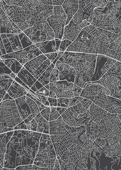 City map Ankara, monochrome detailed plan, vector illustration