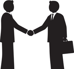 Office Deal Silhouette – Professional Handshake Icon business people shaking hands