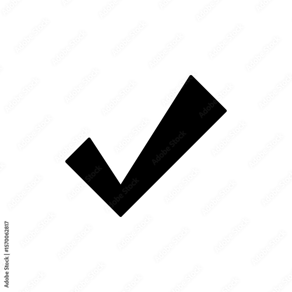 Poster check mark symbol with simple and modern design isolated on transparent background