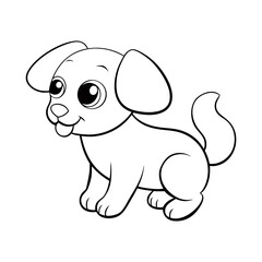 Obraz premium Printable Puppy With Dandelions Outline Design