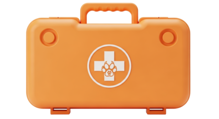 Isolated Orange Pet First Aid Kit