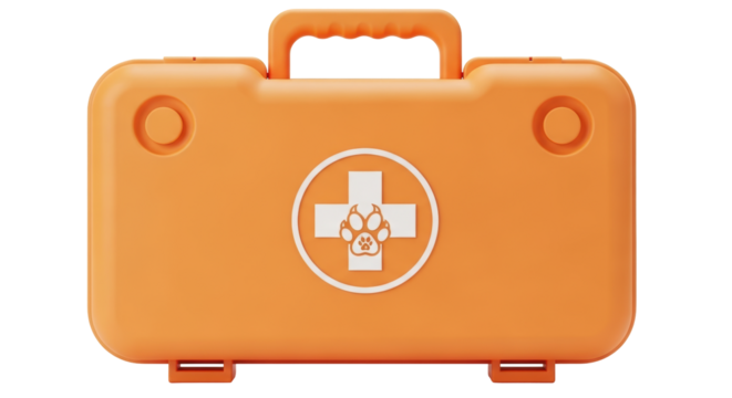 Isolated Orange Pet First Aid Kit