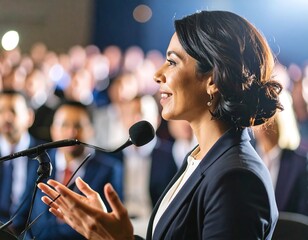 Woman speaking at a conference (2)