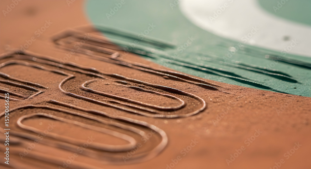 Fototapete abstract composition with earth tones and curved lines for artistic expression