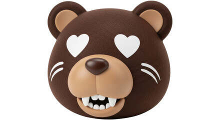 Isolated Cartoon Bear Face
