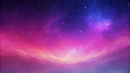 Obraz premium Purple Nebula Galaxy Background Misty Mountains Under Starry Night Sky