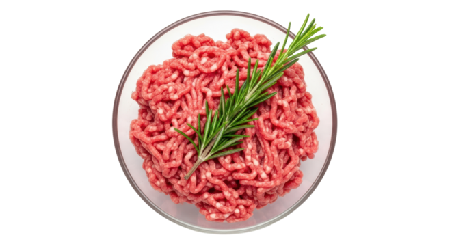 Isolated Ground Beef with Rosemary