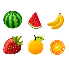 Set of Fresh Fruit Illustrations