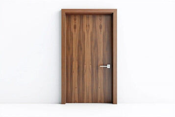 Modern Wooden Door Isolated on White Background – Minimal Architectural Design