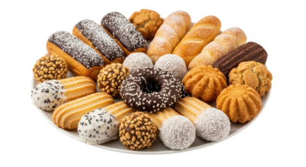 Isolated Assorted Pastries on Plate