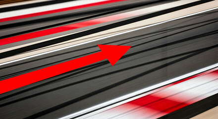 Abstract Red Arrow Symbolizing Growth and Forward Direction in Business