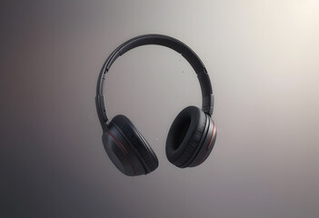 Floating Minimalist Headphones on Gradient Background
