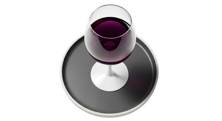 Isolated Wine Glass with Red Wine