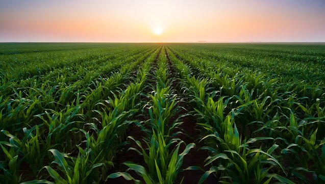 Corn field at sunrise landscape photography agriculture farming crop maize cultivation