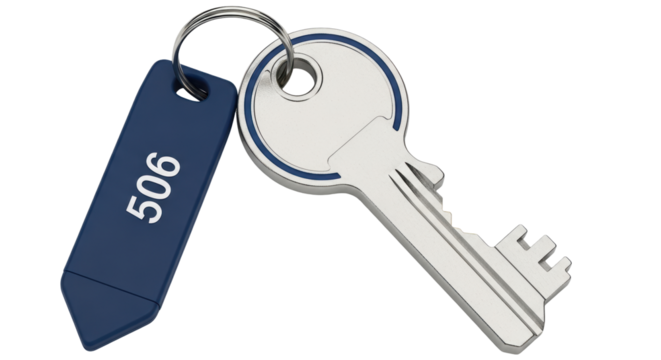 Isolated Room Key with Key Chain