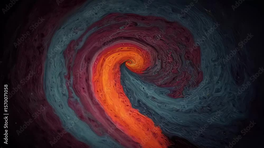 Aufkleber dynamic abstract art showcasing a vibrant swirl of colors, blending fiery oranges, deep reds, and da