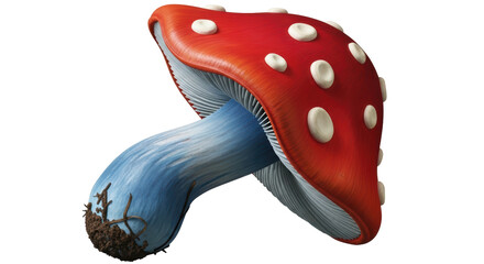 Isolated Red Mushroom with White Spots