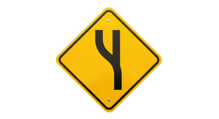 Isolated Road Sign with Y Junction