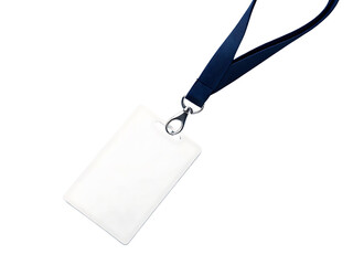 ID card Mockup, Blank Employee ID Badge, White Corporate name Id card, rectangular card, 3d rendered Isolated on Light Background