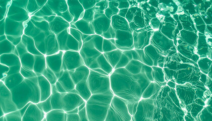 Aerial view of a crystal clear turquoise water surface