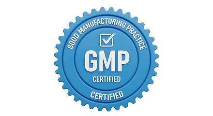 Blue certified gmp manufacturing practice seal image