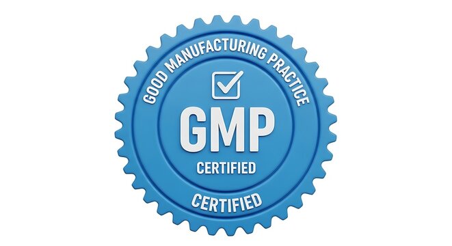 Blue certified gmp manufacturing practice seal image