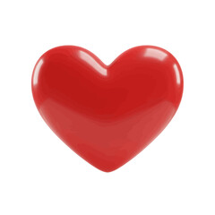 Obraz premium Red Heart 3D Icon Glossy Finish Minimalist Floating Symbol