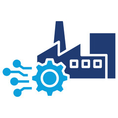 Obraz premium Digital Transformation Flat Blue Icon