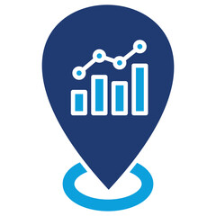 Market Positioning Flat Blue Icon